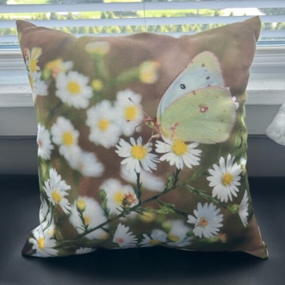 Butterfly Decorative Pilllow, Size 14x14 - Picture 1 of 5